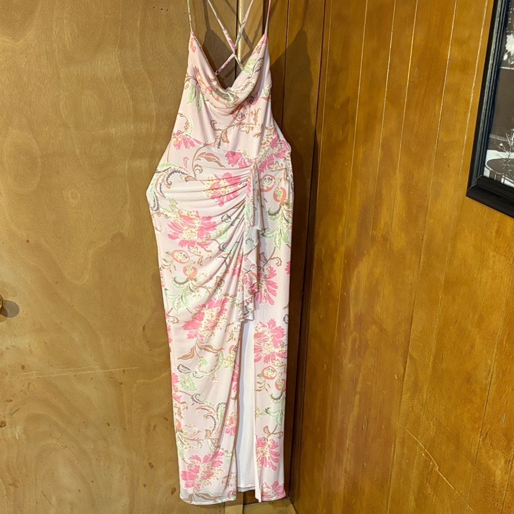 Katie May Pink Floral Backless Dress